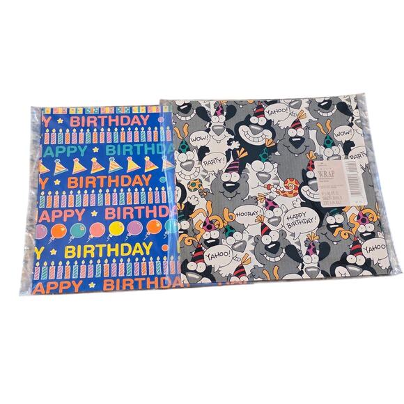 Hallmark & Carlton Cards Assorted vintage Gift Wrap Lot of 20 Packs NWT - Picture 8 of 9